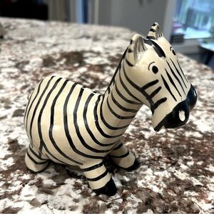 Handmade Soapstone Zebra Figurine